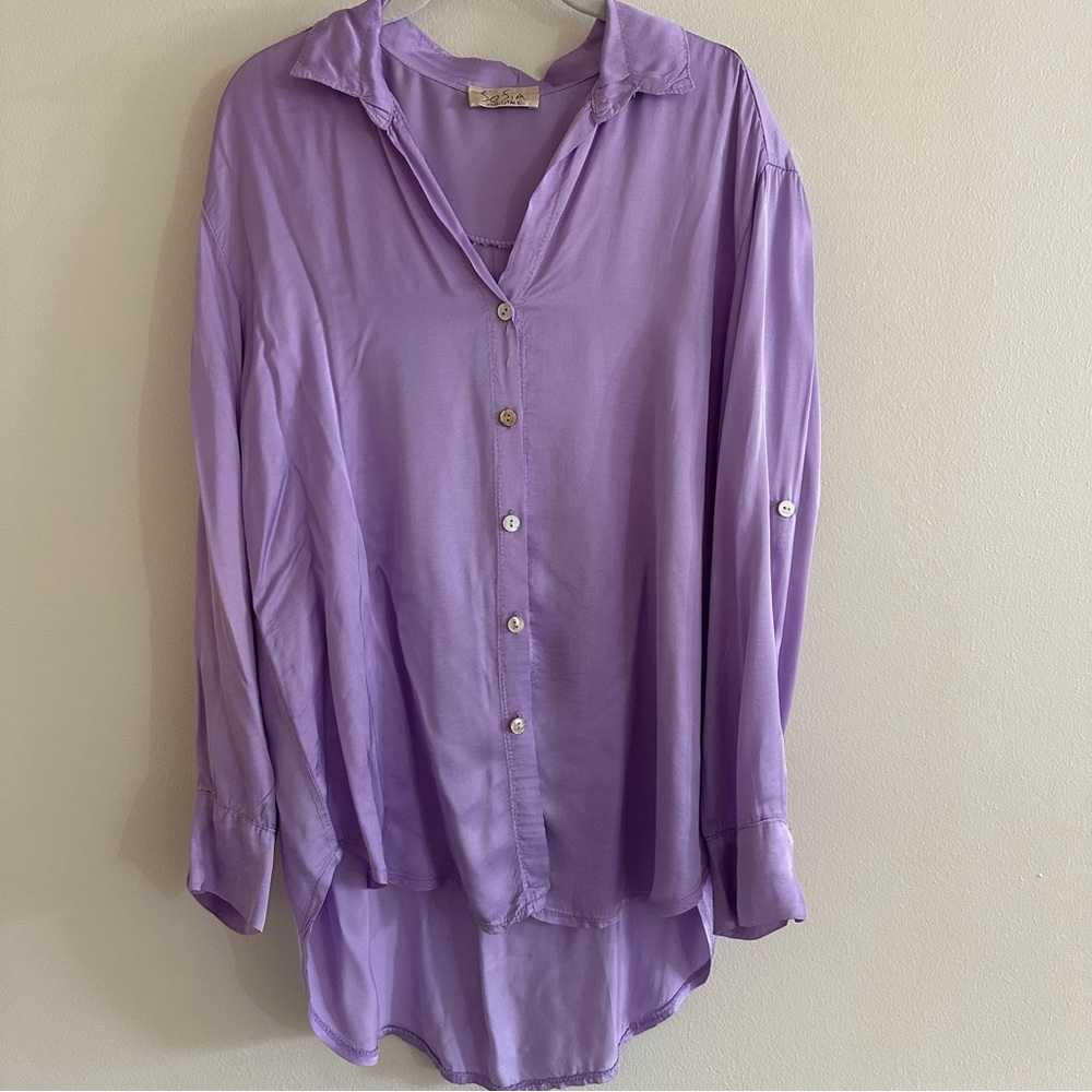 Silky Lilac Button Down